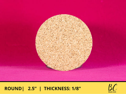 2.5" ROUND Cork Coasters