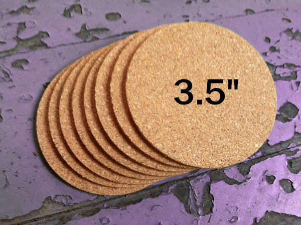3.5  ROUND Blank Cork Coasters - Made in USA – BlankCork
